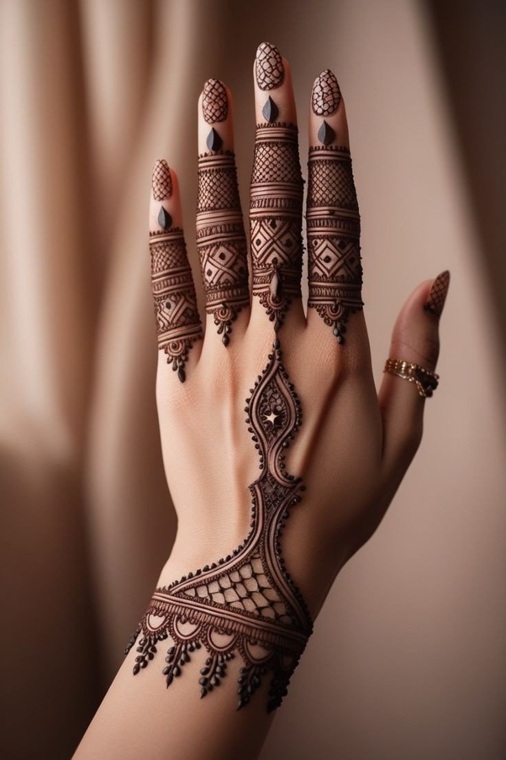 back hand mehndi design easy