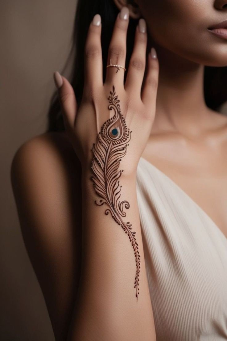 back hand mehndi design easy for beginners