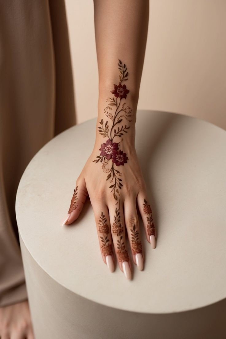 back hand mehndi design easy