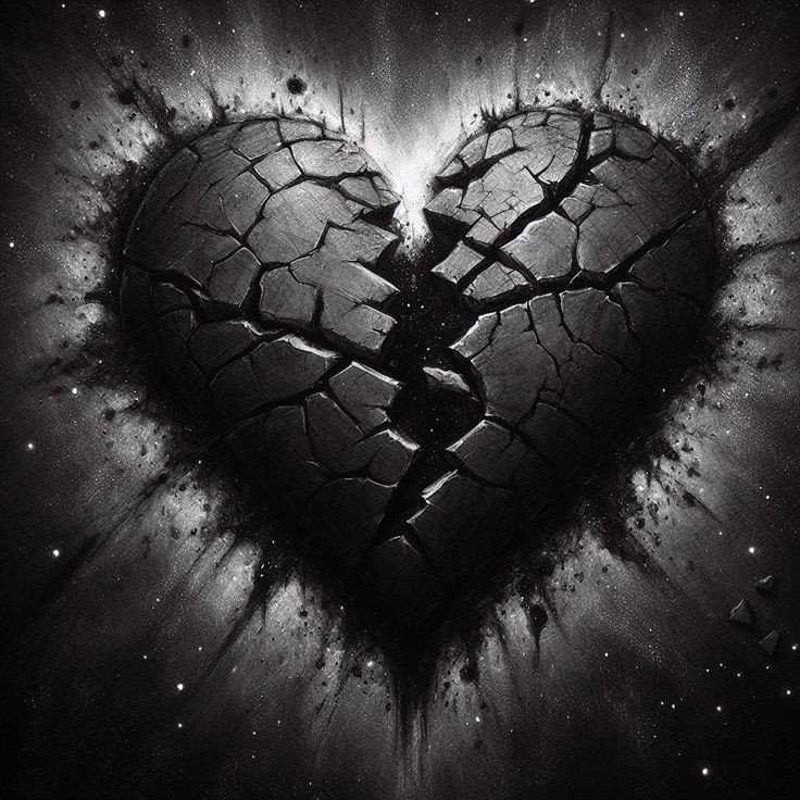 black heart broken dp