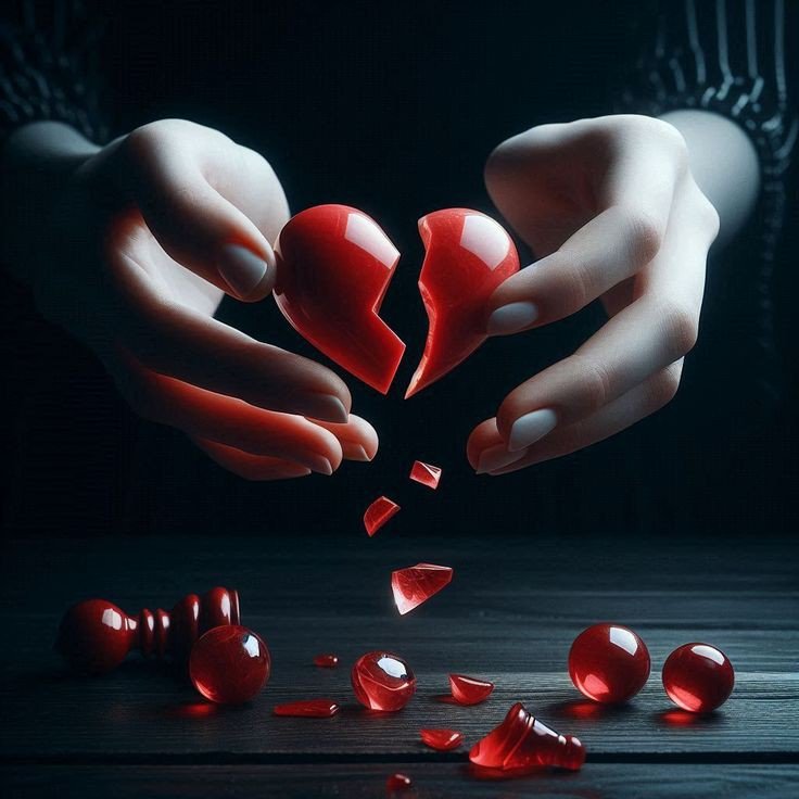 black heart broken dp