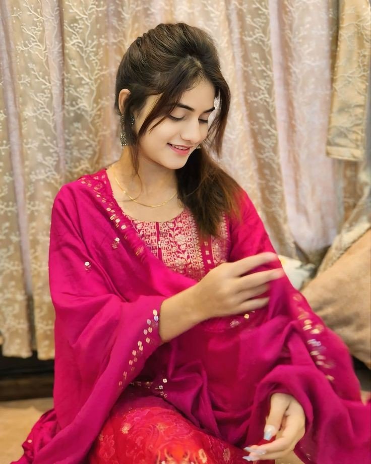 simple cute girl pic drawing step by step