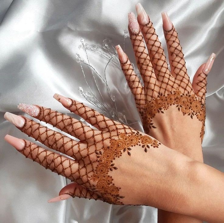 stylish back hand mehndi design for girls simple and beautiful